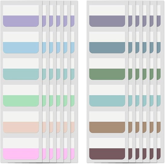 240 Pcs Sticky Index Tabs, Colored Book Sticky Tabs for Notebooks, Repositionable Page Tabs for Notebooks File Classification,12 Colors (1.8×1 Inch)