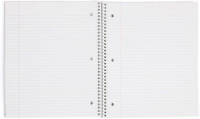 Mintra Office Durable Spiral Notebooks, 1 Subject, (Purple, College Ruled 12pk), 100 Sheets, Poly Pocket, Moisture Resistant Cover, School, Office, Business, Professional