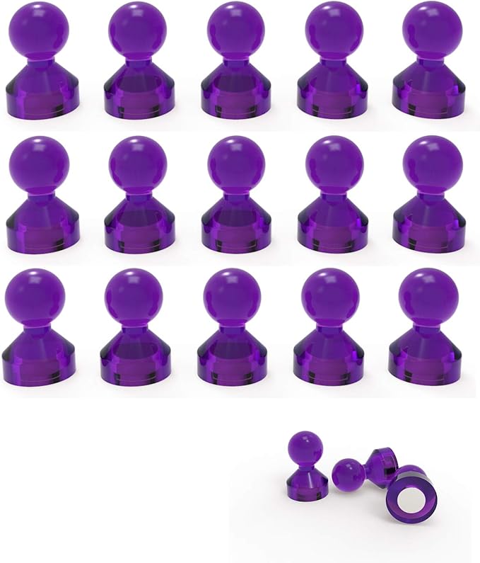 Ant Mag Magnetic Push Pins Strong Push Pin Magnets for Fridge Whiteboards Calendars Maps in School & Office Pack of 18 Purple
