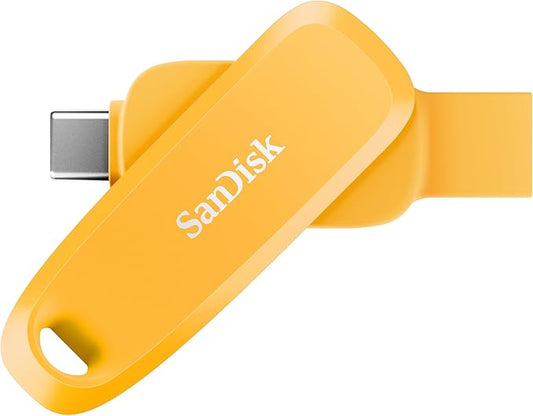 SanDisk 128GB Phone Drive for Android - The 2-in-1 USB for Smartphones, Tablets, and Computers - Thumb Drive with USB Type-C and Type-A Connectors, Yellow Daffodil - SDDDC6-128G-G46YD