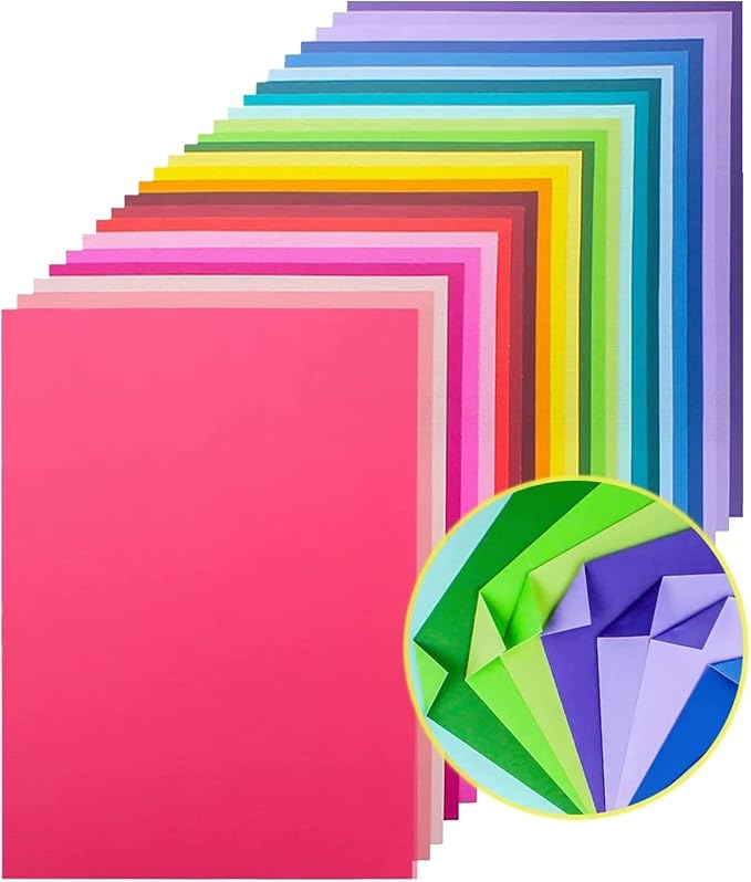 60 sheets Color Cardstock, 28 Assorted Colors 250 gsm A4 Size, Double Sided Printing Cardstock Paper, Premium Thick Card Stock for Card Making, Craft, Scrapbooking, Party Decors, Kids School Supplies