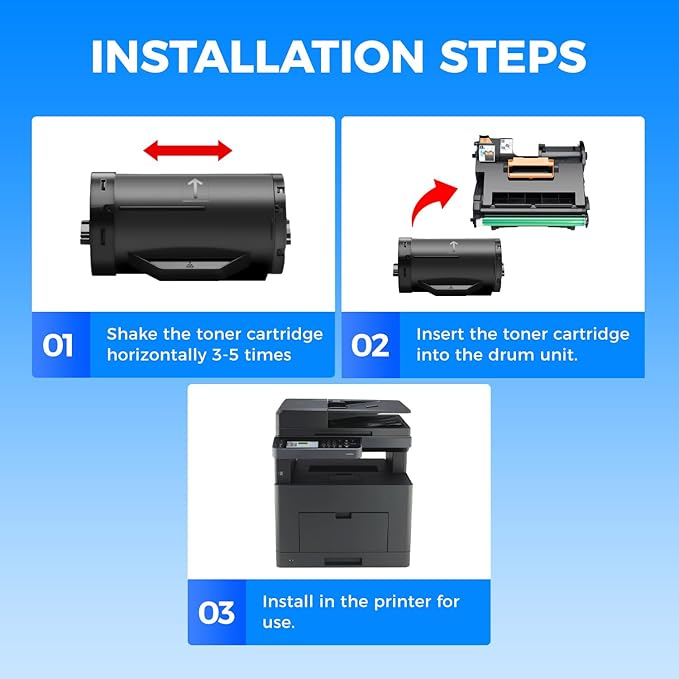 KingKJ H815 S2810 Black Toner Cartridge 2-Pack High Yield Replacement for Dell 593-BBMF 593-BBML Toner Cartridges Compatible with Dell H815 S2810dn H815dw S2815dn Laser Printer Ink All-in-One Copier