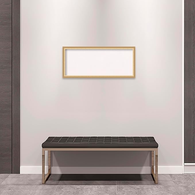 Amanti Art White Cork Board for Wall, 14x32 Vision Board with Gold Frame, Medium Corkboard Office Decor for Home Organization, Casual Corkboard Pinboard to display items for home organization