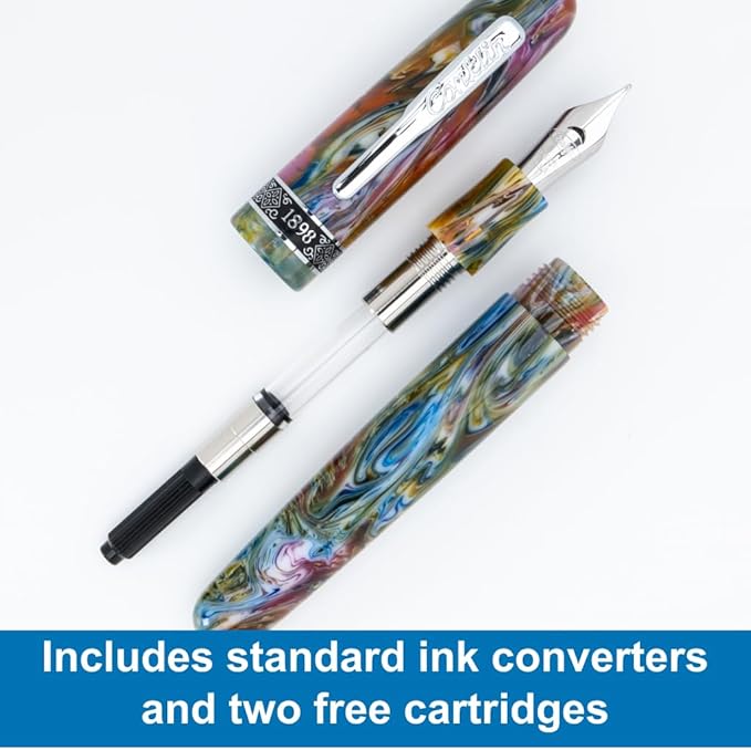Conklin 1898 Fountain Pen, Misto Green - Fine Nib | Luxury Writing Instrument with Unique Resin Blend | JoWo Stainless Steel Nib Made in Germany | Ideal Gift for Pen Lovers