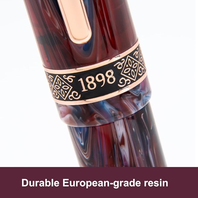 Conklin 1898 Fountain Pen, Misto Purple - Flex Nib | Luxury Writing Instrument with Unique Resin Blend | JoWo Stainless Steel Nib Made in Germany | Ideal for Pen Enthusiasts