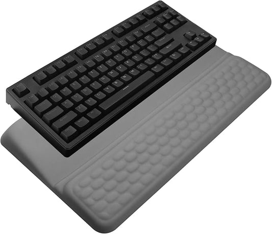 Computer Keyboard Stand with Wrist Rest, Ergonomic Tilted Keyboard Holder - Keyboard Riser with Wrist Pad - Keyboard Tray Support for Office Home - Gray
