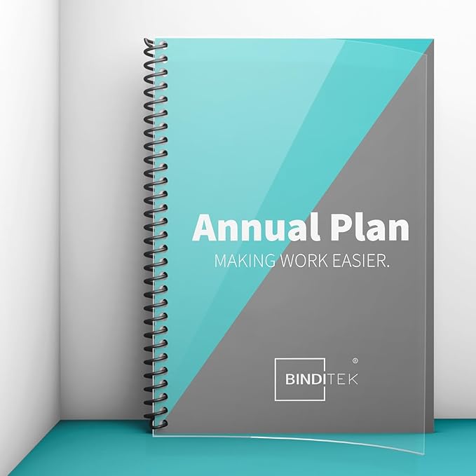 Binditek 50 Pack Plastic Spiral Binding Coils, 6mm(1/4"), 30 Sheet Capacity, 4:1 Pitch, Black, 48Loops, for Letter Size, for Students and Coworkers