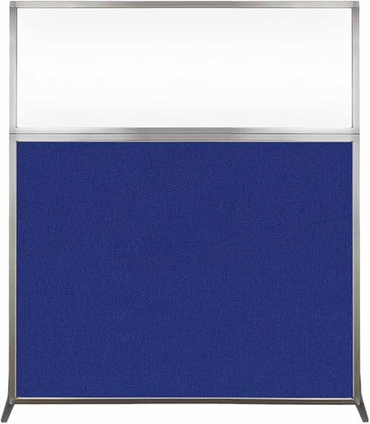Versare Hush Screen Portable Room Divider | Workstation Wall Divider | Freestanding Privacy Hush Panels | Clear Windows | Fabric Office Divider Screen | Great for Room Separation