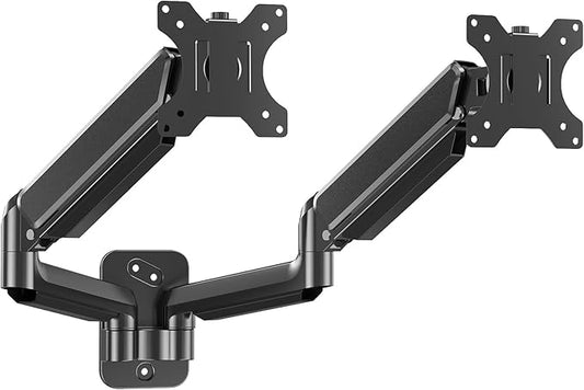 MOUNTUP Dual Monitor Wall Mount for 2 Max 32 Inch Computer Screen, Fully Adjustable Gas Spring Double Monitor Arm, Wall Mounted Monitor Holder Support 4.4-19.8lbs Display, VESA Bracket 75x75, 100x100