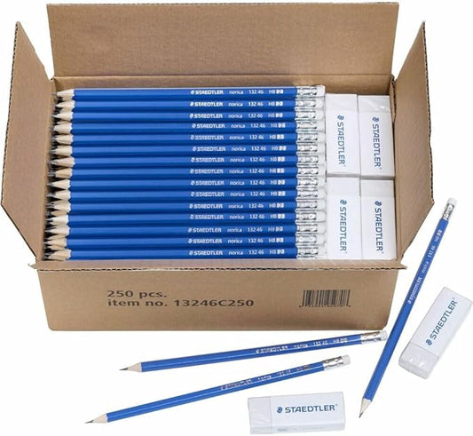 STAEDTLER Norica Pencil Class & Eraser Class Pack, 250ct