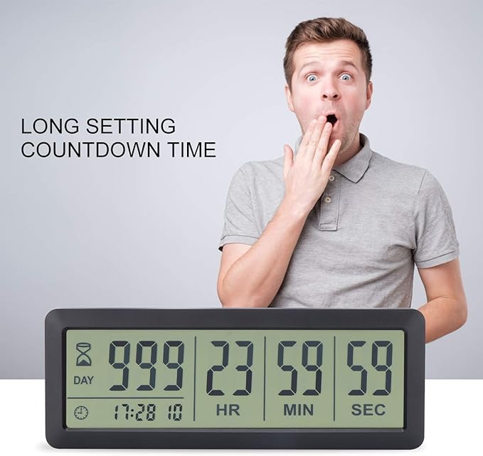 A AIMILAR Digital Countdown Days Timer - AY4053-Black Upgraded Big 999 Days Count Down Clock for Vacation Retirement Wedding