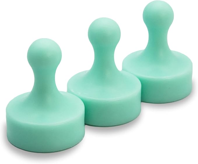 GLASSBOARD STUDIO Powerful Neodymium Magnets, Pawn-Shaped - Strong Fridge/Refrigerator and Whiteboard Magnet, Ideal for Office, Kitchen, Crafts - Rare Earth, Heavy Duty (3, Summer Mint)