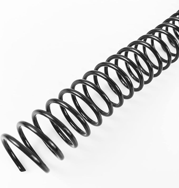 Binditek 100 Pack Plastic Spiral Binding Coils, 16mm(5/8"), 140 Sheet Capacity, 4:1 Pitch, Black, 48 Loops, for Letter Size, for Students and Coworkers