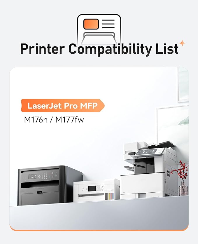 130A Toner Cartridge Set（4-Pack Black Cyan Yellow Magenta） High Yield Replacement for HP 130A CF350A CF351A CF352A CF353A Compatible with HP Color Laserjet Pro MFP M176n M177fw Printer Ink M176 M177