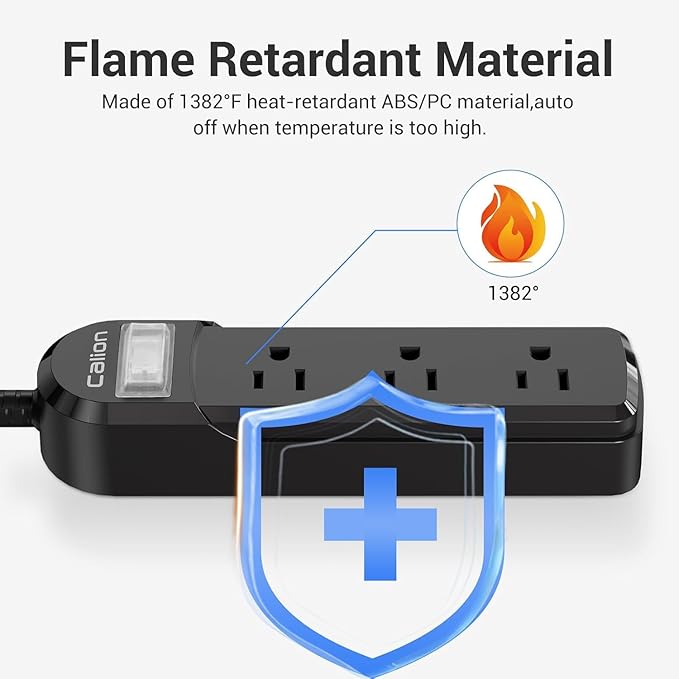 IPX6 Outdoor Power Strip Weatherproof, Waterproof Surge Protector with 3 Wide Outlet 15FT Long Extension Cord, Wall Mountable for Outside Decorations and More UL Listed(Black)