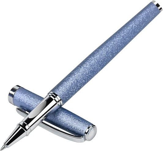 Nice pens,luxury pen with cace,fancy pens Ballpoint Pen Smooth writing experience stylish design effortless writing executive pen-Gift Box with 0.5mm Black Extra 2 Refill (Blue)