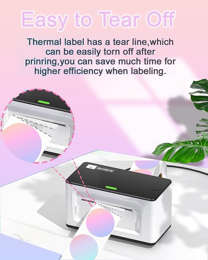 2 inch Round Thermal Labels, Thermal Printer Labels use for Barcode, Shipping, Customized, Circle Direct Thermal Stickers 500 Labels for Printer, Fantasy Purple