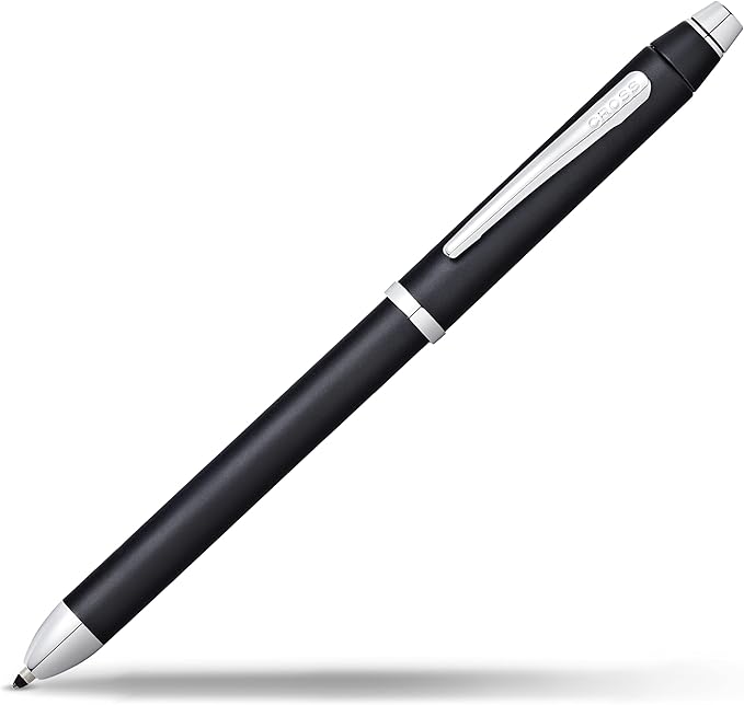Cross Tech3+ Engraved Refillable Multi-Function Ballpoint Pen with Stylus, Medium Ballpen And Pencil, Includes Premium Gift Box - Satin Black