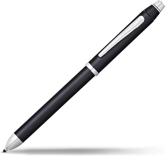Cross Tech3+ Engraved Refillable Multi-Function Ballpoint Pen with Stylus, Medium Ballpen And Pencil, Includes Premium Gift Box - Satin Black