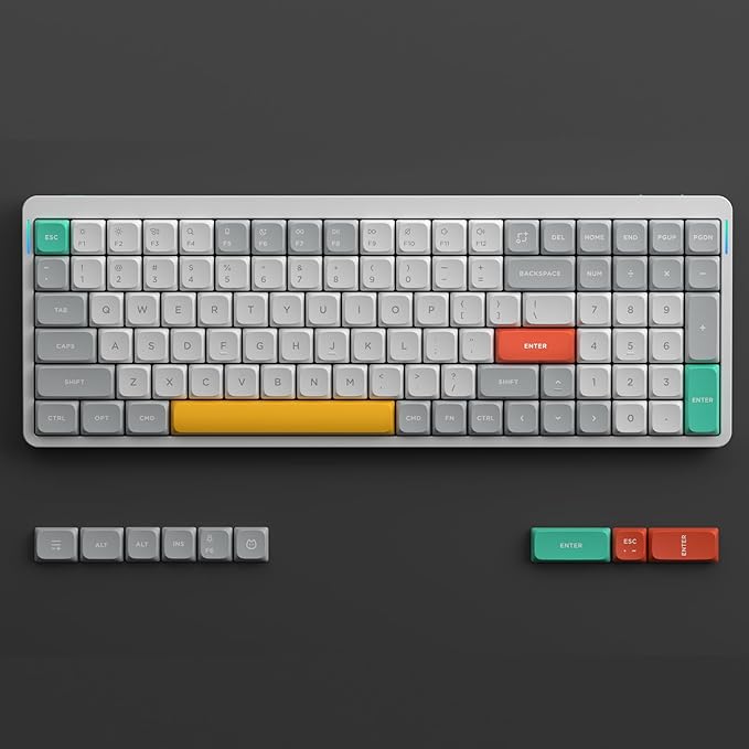 nuphy Air96 V2 Wireless Mechanical Keyboard,100 Keys Gaming Keyboard,Supports Bluetooth 5.1,2.4G and Wired Connection,for PC/Laptop/Windows/Mac -White Gateron Wisteria Switch