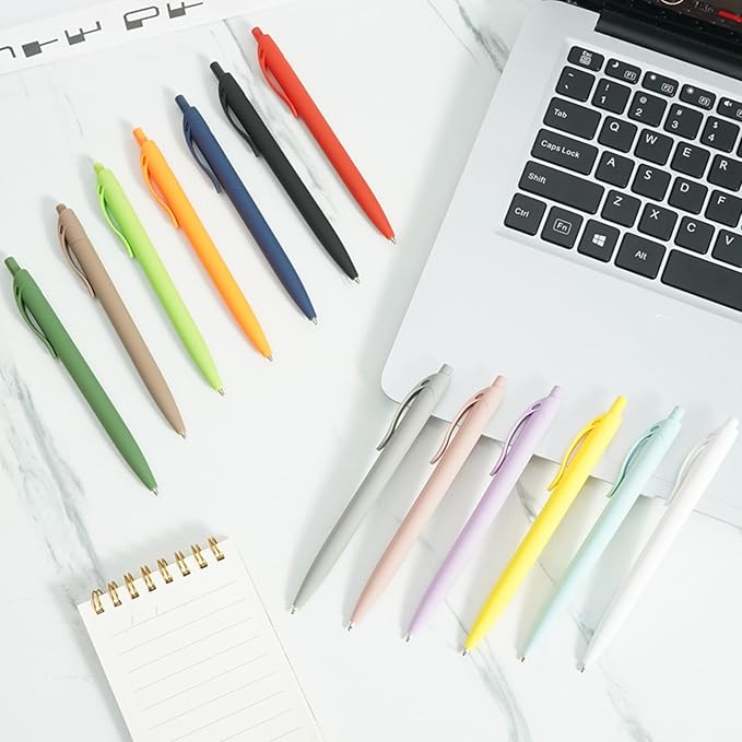 BallPoint Pens, 100 Pack (BLACK Ink),Bulk Pens, Grey Barrel,Click Pens for Office Home and School, Retractable Ballpoint Pens, Medium Point, 1.00MM (Grey)