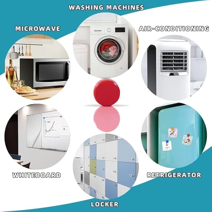 Qualsen Fridge Magnets, 20pcs Refrigerator Magnets, Small Magnet for Whiteboard, Mini Cute for Fridge, Locker, White Board, Kitchen, Office, Classroom (White)
