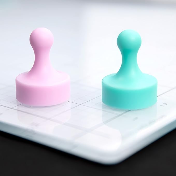 GLASSBOARD STUDIO Powerful Neodymium Magnets, Pawn-Shaped - Strong Fridge/Refrigerator and Whiteboard Magnet, Ideal for Office, Kitchen, Crafts - Rare Earth, Heavy Duty (3, Cotton Candy Pink)