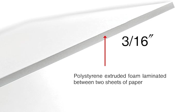 Union Strong Foam Board 24X36 3/16" 10-Pack : Matte Finish High-Density Professional Use, Suitable for Presentations, Signboards, Arts and Crafts, Framing, Display (White, 24 x 36 x 3/16")