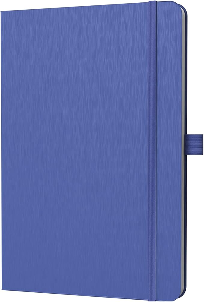A5 Lined Journal Notebook, 7mm College Ruled Notepad, Journaling for Writing, Work, School, Travel and Note Taking, Hardcover 160 Pages (80 Sheets) 5.79 x 8.3 inches (Blue)