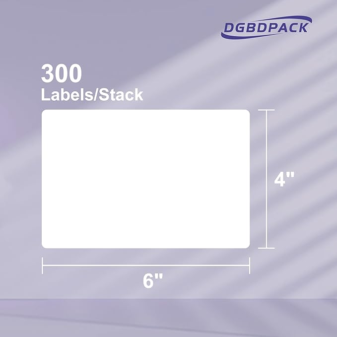 Fanfold Direct Thermal Shipping Labels 4''x6'' 600 Labels/2 Stacks (300 Pcs per Stack), Compatible with Zebra Rollo Beeprt Printer Ultra Adhesive