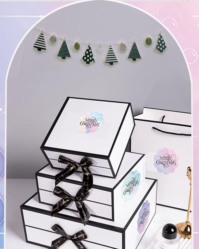 2''×2‘’ Flower Thermal Sticker Labels, Self-Adhesive 2 Inch Round Direct Thermal Labels, Multi-Purpose Sticker Label for DIY Logo Design,Name Tag,QR Code, 500 pcs/1 Roll, Starry Sky