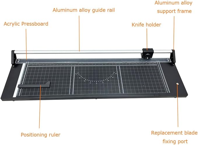 INTBUYING 36 Inch Commercial Manual Precision Rotary Paper Trimmer with an Angle Line Smart Rotary Paper Cutter for Cutting Photo Paper, Film, hot and Cold Laminating Paper, etc