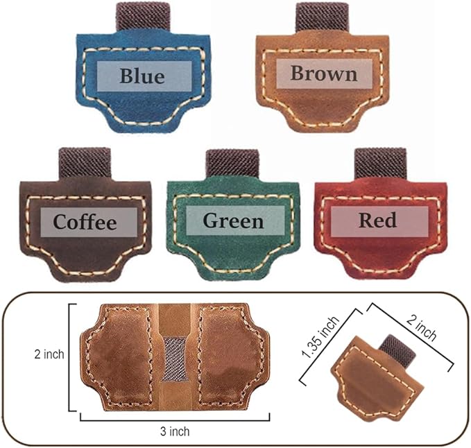 Custom Bookmark with Pen Holder with 26 Letters Personalized Magnetic Leather Book Mark, Customized Name Book Marker Clip with Initial for Men Women, Gifts for Book Lovers, Readers, (Green, B)