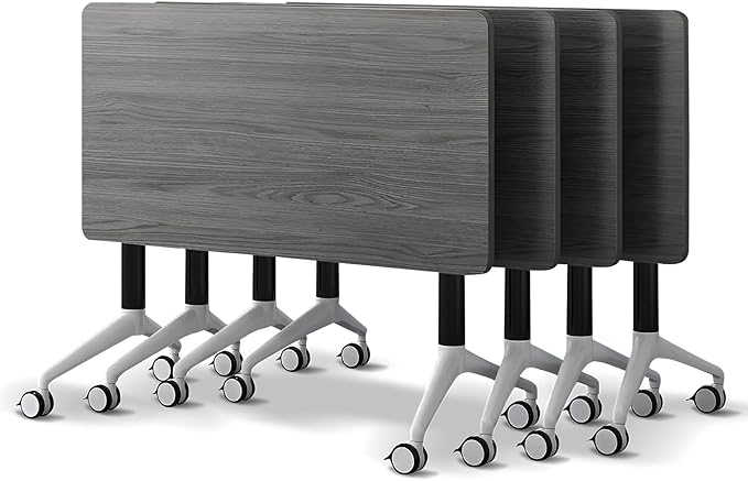Conference Room Table with Flip-Top Design for Dynamic Meetings, Business Table Computer Desk with Heavy-Duty Frame,Foldable Seminar Meeting Tables for Home Office (4, B, 70.8IN)