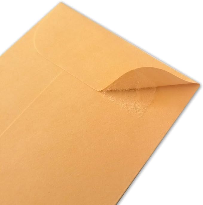 200PCS #3 Coin Envelopes 2.5x4.25 inches Brown Kraft Envelopes Classic Small Parts Gummed Flap for Coins, Cash, Credit Cards, Seeds