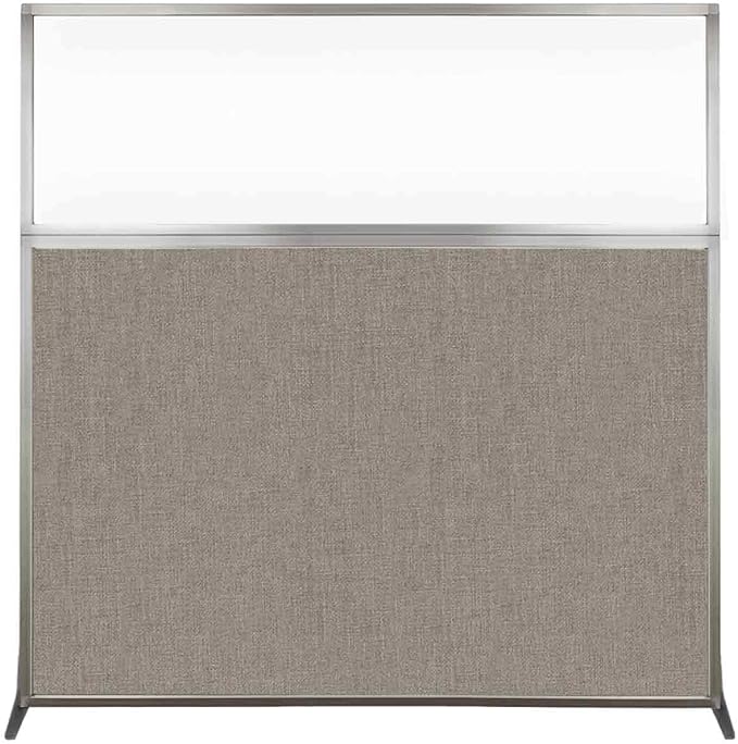 Versare Hush Screen Portable Room Divider | Workstation Wall Divider | Freestanding Privacy Hush Panels | Clear Windows | Fabric Office Divider Screen | Great for Room Separation