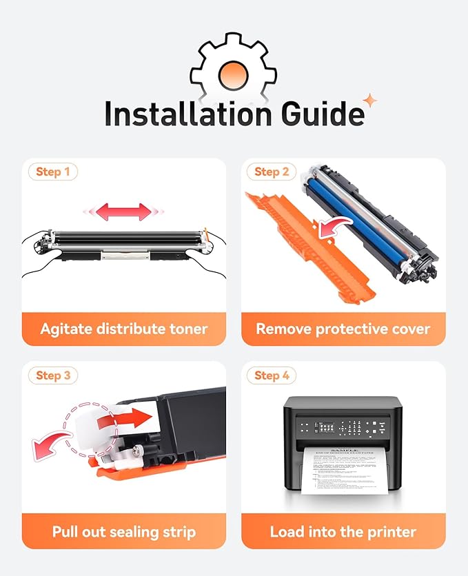 126A Toner Cartridge Set 4-Pack Replacement for HP 126A CE310A CE311A CE312A CE313A Toner Compatible with HP Laserjet Pro 100 Color MFP M175nw CP1025 CP1025nw M275 Printer Black Cyan Magenta Yellow