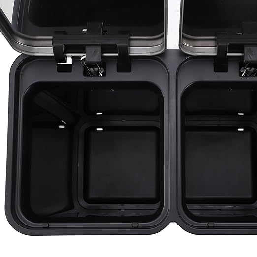 Kitchen Trash Can, 2 x 7.93 Gal (2 x 30L) Dual Trash Can with Recycle Bin, Stainless Steel Garbage Can, Fingerprint-Resistant Soft-Close Dual Recycling Bins for Kitchen