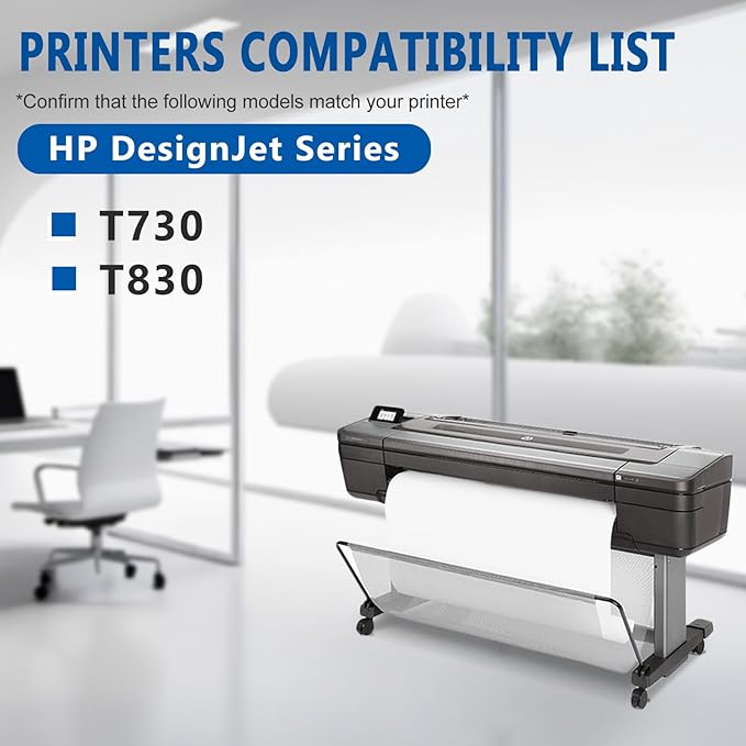 728 Ink Cartridge Set (Matte Black 300ml, Cyan, Magenta, Yellow 130ml) HP 728 Compatible with DesignJet T730 T830 MPF Large Format Plotter Printers F9J68A F9J67A F9J66A F9J65A