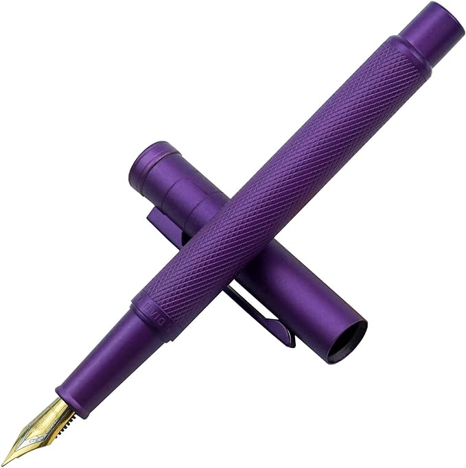 Asvine Purple Forest Fountain Pen Extra Fine Nib Classic Design with Converter and Metal Pen Case Set