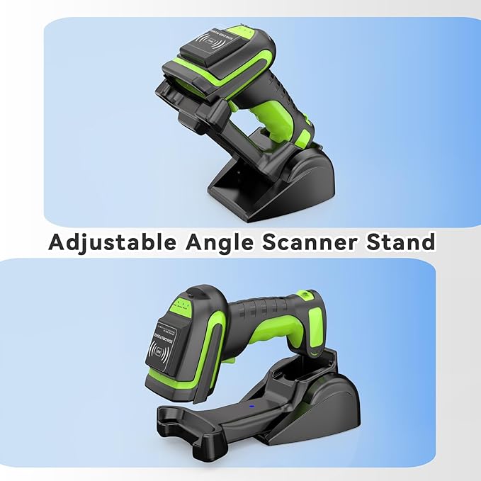 Alacrity Wireless Charging 1D 2D Barcode Scanner, UHF RFID Tags Reader, 2.4Ghz Wireless Bluetooth Wired 3 in 1 Connectivity, for Retail, Logistics, Manufacturing