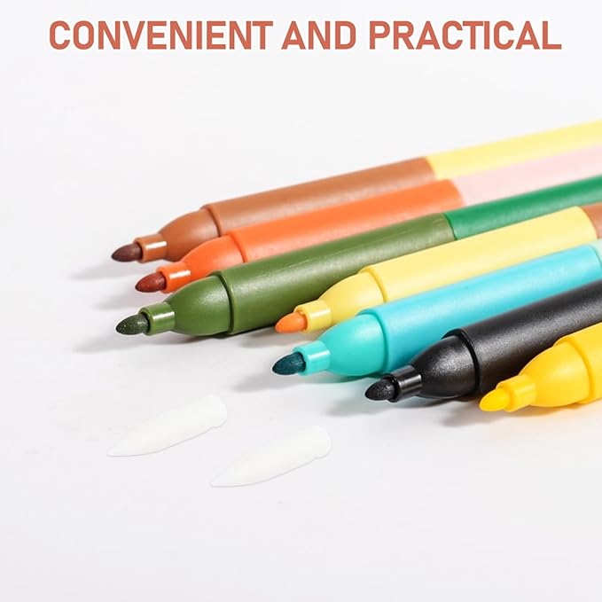 10Pcs Acrylic Marker Pen Tips - Replacement Nibs for Refillable Brush Pens - Art Supplies for Sketching and Drawing Compatible with Oil Markers