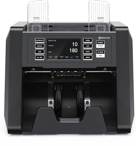 C-N70A Mixed Denomination Money Counter Machine,Value Counting,Multi Currency,CIS/UV/MG/IR Counterfeit Detection Bill Counter,Serial Number,Printer Enabled,Touch Screen,Cash Counter