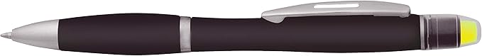 DISCOUNT PROMOS 10 Marathon Gel Highlighter Pens Pack - Twist Mechanism, Ballpoint - Black