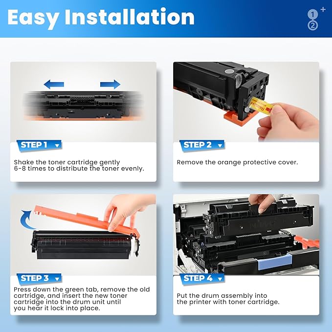 414X Toner Cartridges 4 Pack High Yield Color Laser Jet Pro MFP M479fdw M454dw Replacement for HP 414X Toner 414A for HP414X HP414A Works for MFP M479fdw M454dw M479fdn M454dn Enterprise M480f M455dn