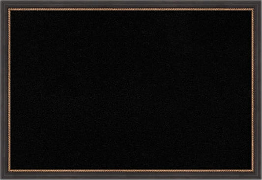 Amanti Art Black Cork Board for Wall, 27x39 Vision Board with Black Wood Frame, Large Corkboard Office Decor for Home Organization, Traditional Corkboard Pinboard to Display Items for Home