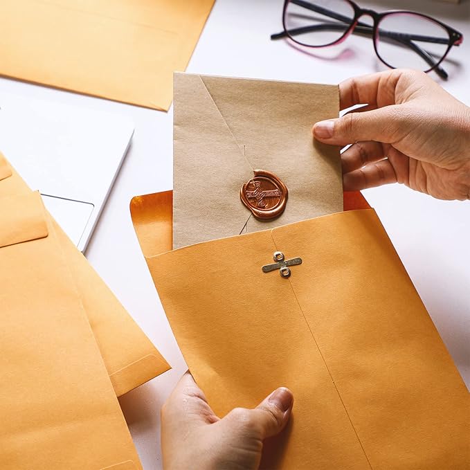 Ctosree 120 Pcs Manilla Envelopes Clasp Envelopes Bulk Brown Kraft Catalog Letter with Clasp Closure and Gummed Seal 28lb Heavyweight Paper (6 x 9 Inch)