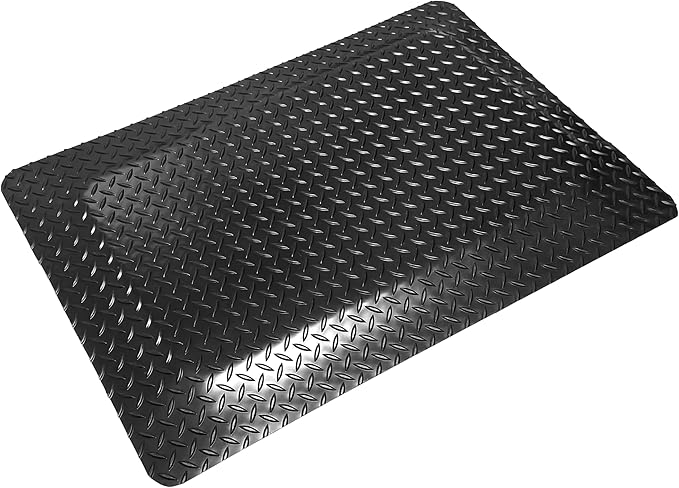 Rhino Mats, American Classic Diamond Anti-Fatigue Mats, Industrial Ergonomic Comfort Standing Mat for Work, Home, Garage, Office, Kitchen or Anywhere (Black 1" Thick, 3 FT. x 5 FT.)