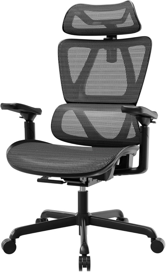 T11 Ergonomic Office Chair,High Back Desk Chairs with Separate Lumbar Support,Magic Armrests,Adjustable Wide Headrest,Comfy Executive Computer Chair,Big and Tall Mesh Chair for Home Office