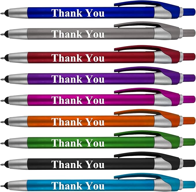 Personalized Pens in BLUE INK With your Custom Logo or Text Pens-Pack of 450- for Marketing, Parties, and Events, 2 in 1 Capacitive Stylus & Ballpoint Pen Compatible With Touchscreen Devices, Orange